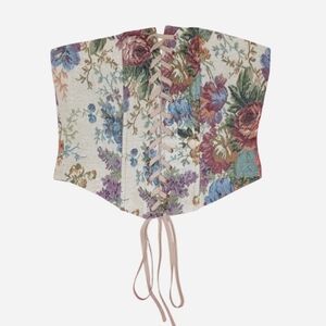 Floral Print Lace Up Tube Top